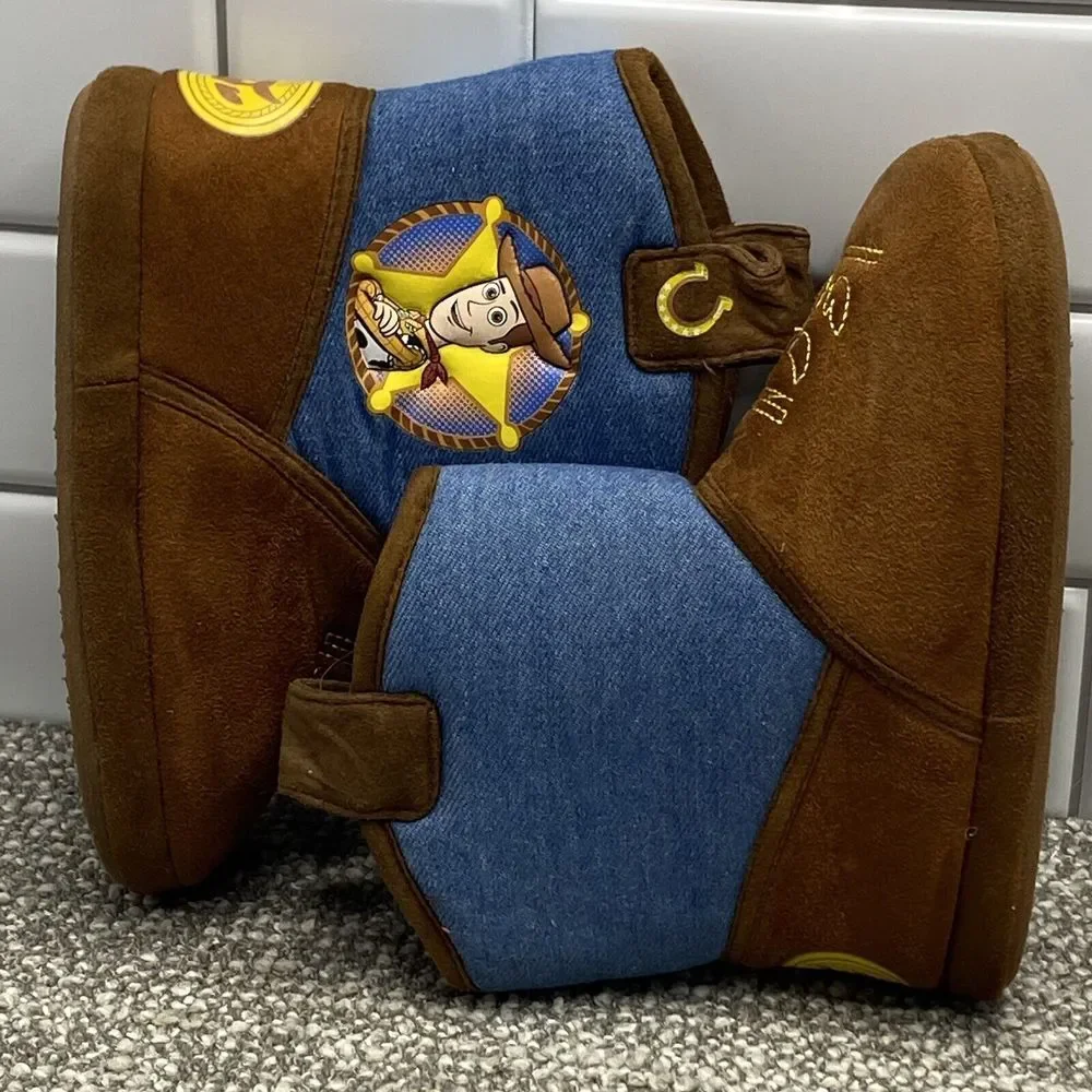 Toy Story Slippers Cowboy Boots‎ Boys 11 12 Woody Soft Disney S4